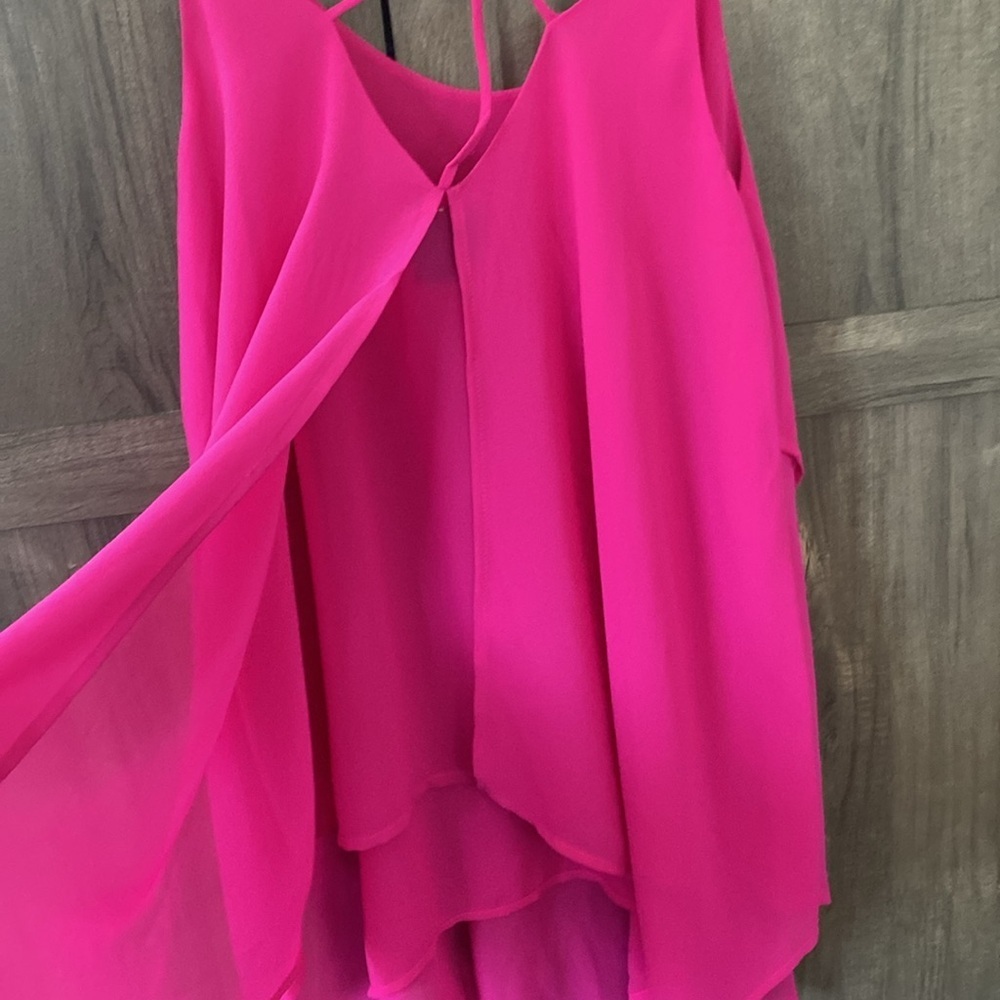 Daytrip Chiffon Flowy Pink Strap Tank Top Women’s Size Small - Picture 11 of 15